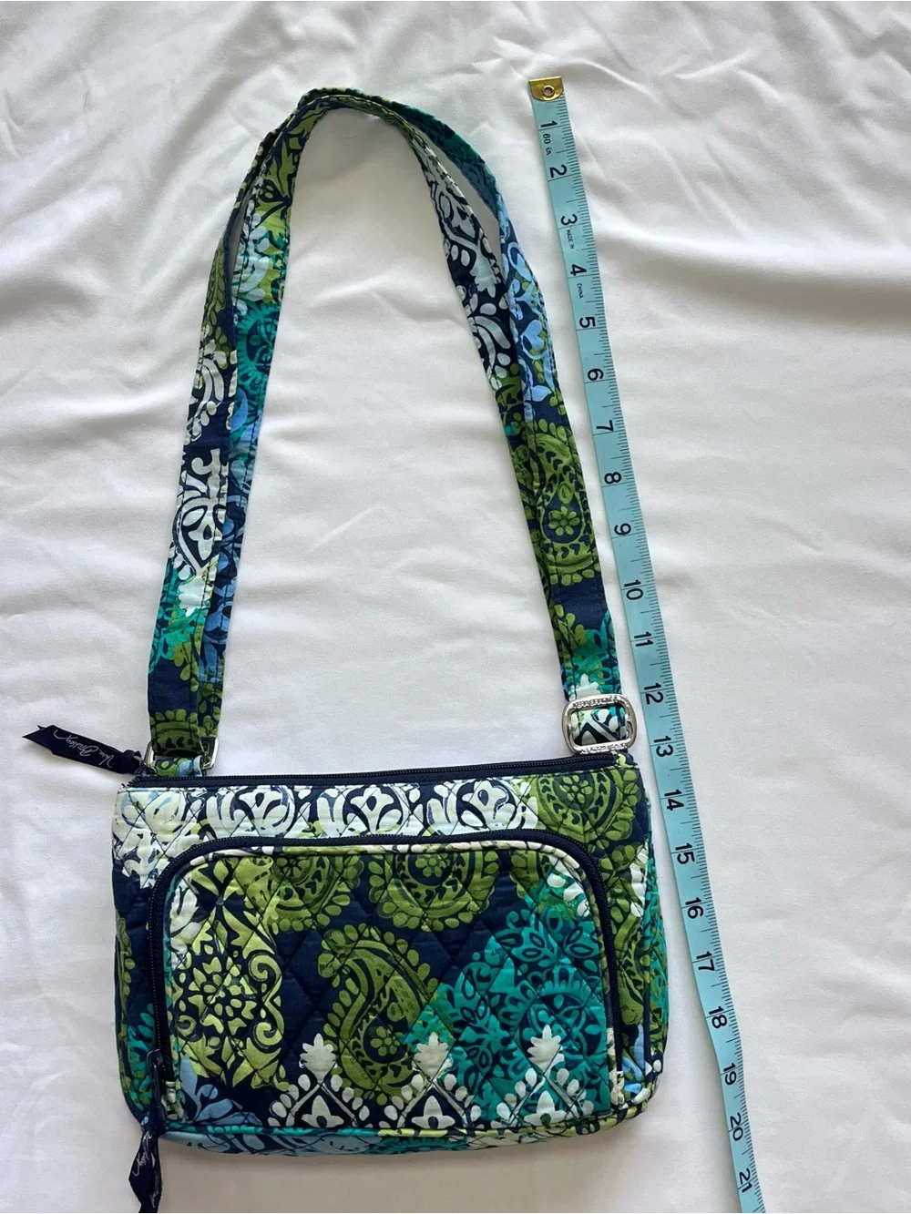 Vera Bradley Caribbean Sea Crossbody Shoulder Bag Paisley Quilted